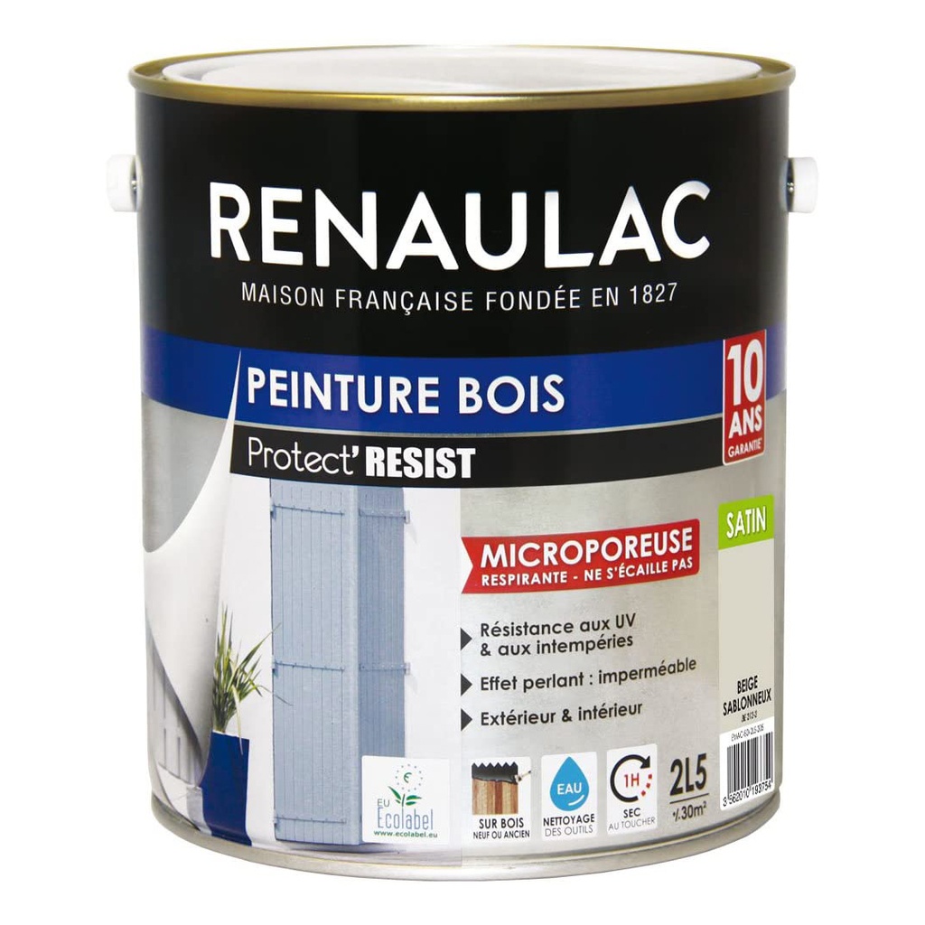 RENAULAC Peinture bois sablonneux satine - 2,5L