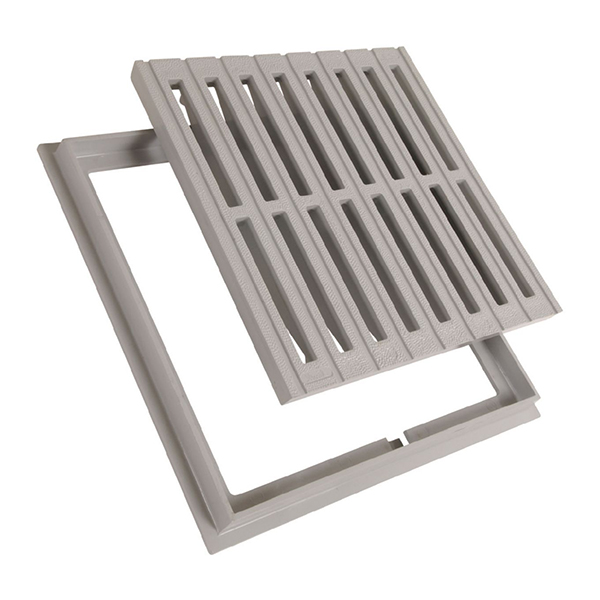 GRILLE AVEC CADRE 300X300 GRIS