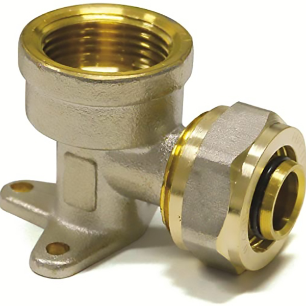 RACCORD COUDE APPLIQUE TARAUDE FEMELLE ET MULTICOUCHE A COMPRESSION D16-1/2"