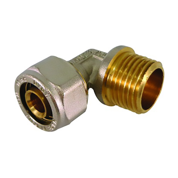RACCORD COUDE FILETE MALE ET MULTICOUCHE A COMPRESSION D20-1/2"
