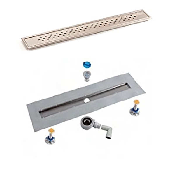 ENSEMBLE CANIVEAU INOX 950MM + GRILLE DOT