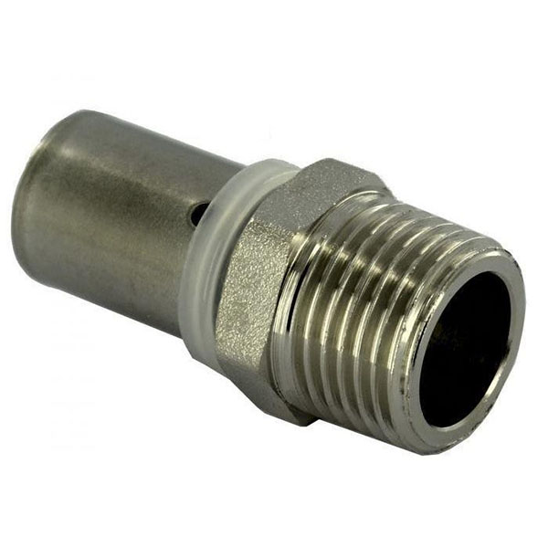ECROU FIXE DROIT MALE MULTICOUCHE A SERTIR D20 - M1/2"