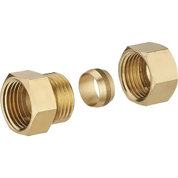 RACCORD DROIT BICONE F 3/8 - D10 LIEN 1PIECE