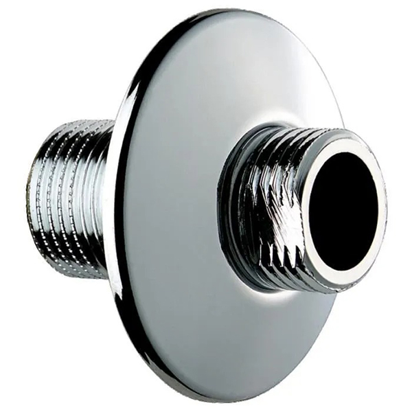 RACCORD DROIT MURAL AVEC ROSACE DM 1/2 - 3/4 L:43 CHROME BROCHABLE (X2)