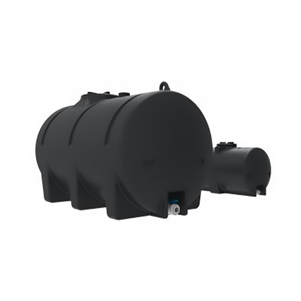 CITERNE HORIZONTALE ALIMENTAIRE 2500L LONGUEUR 2,02m/LARGEUR1,32m/HAUTEUR1,42mSMTP NOIR