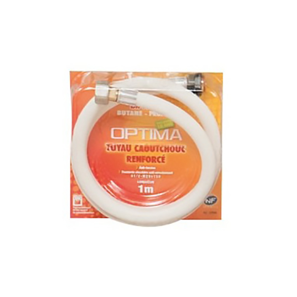 FLEXIBLE SOUPLE BUTANE/PROPANE NF 1 M - ECROUS A VISSER 20/150 - 10 ANS
