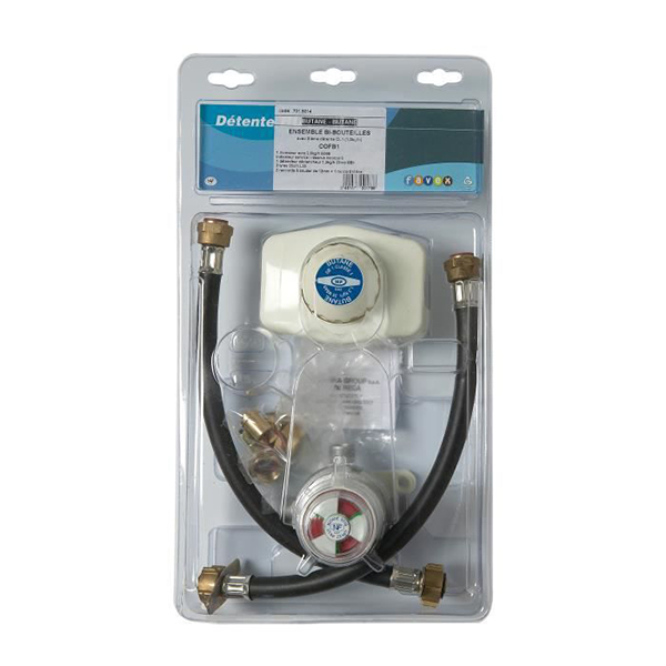 COFFRET BI-BOUTEILLES COMPLET BUTANE NF 1.3 KG/H - 28 MBAR