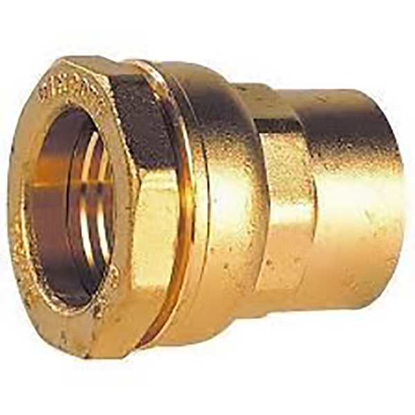 RACCORD DROIT POLYETHYLENE FEMELLE LAITON D20 - F 1/2 LIEN 1 PIECE
