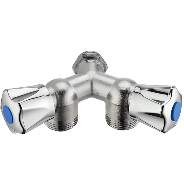 ROBINET M.A.L DOUBLE EN Y M 1/2 - 2 SORTIES M 3/4 CHROME