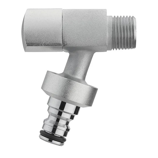 ROBINET DESIGN 1/4 DE TOUR CHROME SATIN MALE 1/2 NEZ AUTOMATIQUE - AROZ