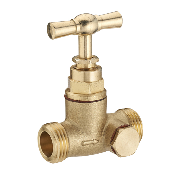 ROBINET D ARRET SANS EPAUL LAITON AVEC PURGE DM 1/2 + 1 BOUCHON LIEN 1PIECE
