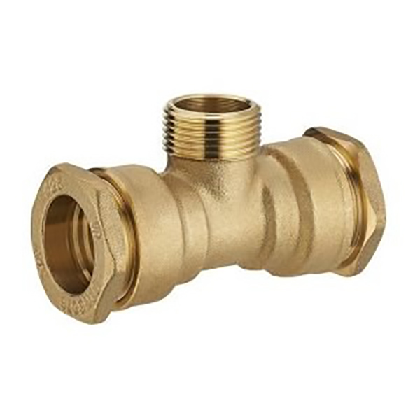 TE POLYETHYLENE MALE AU CENTRE LAITON D25 - M 3/4 - D25 LIEN 1 PIECE