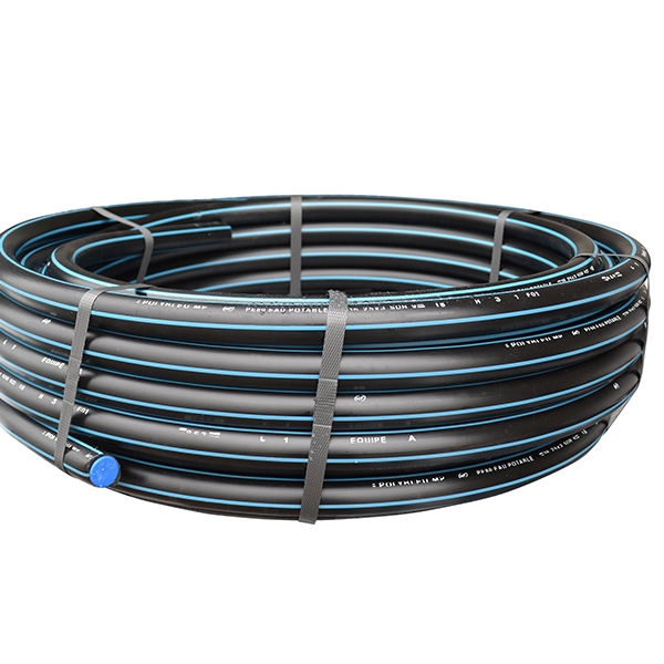 TUYAU POLYETHYLENE BANDES BLEU 16 BAR D20 L:10 METRES