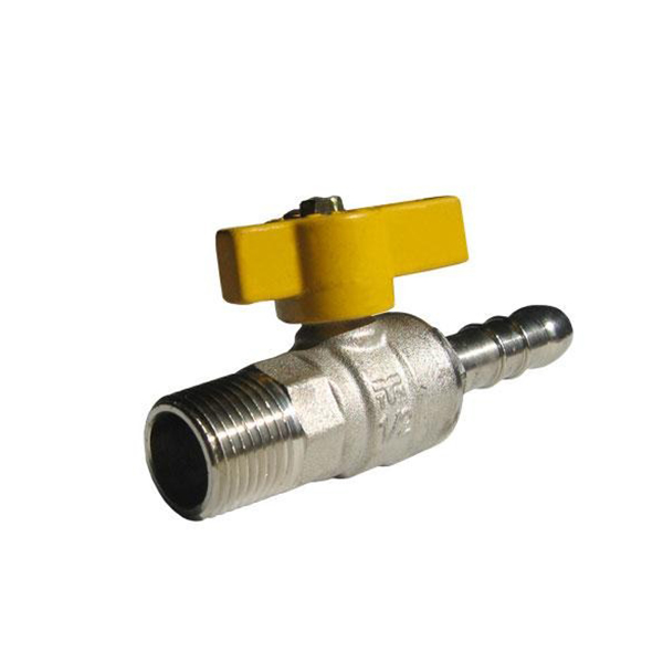 VANNE SPHERE RACCORD POUR TUYAU A GAZ AVEC MANETTE JAUNE EN T 1/2-