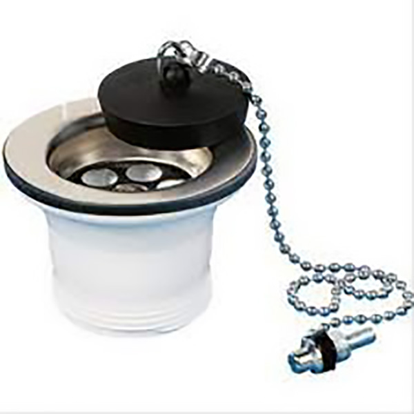 BONDE AVEC BOUCHON POUR EVIER INOX D50