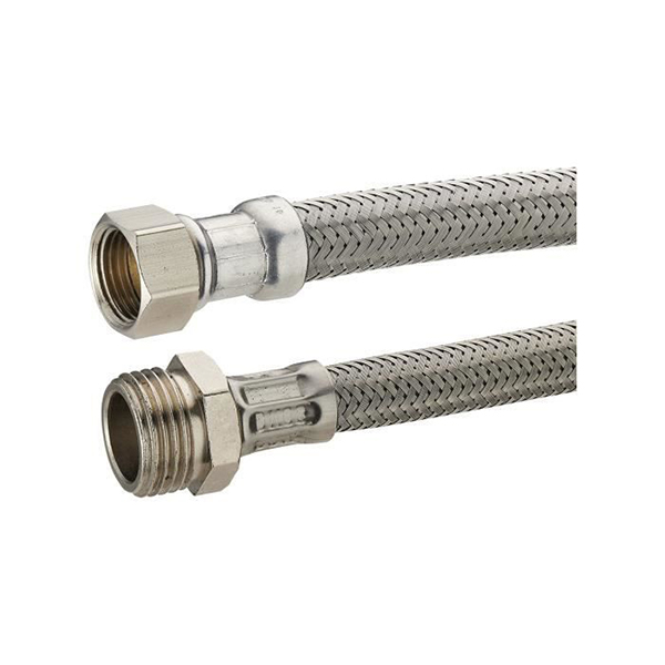 FLEXIBLE ALIMENTATION INOX DM1/2 (D12) - 1/2 (D12) L:300MM DN8