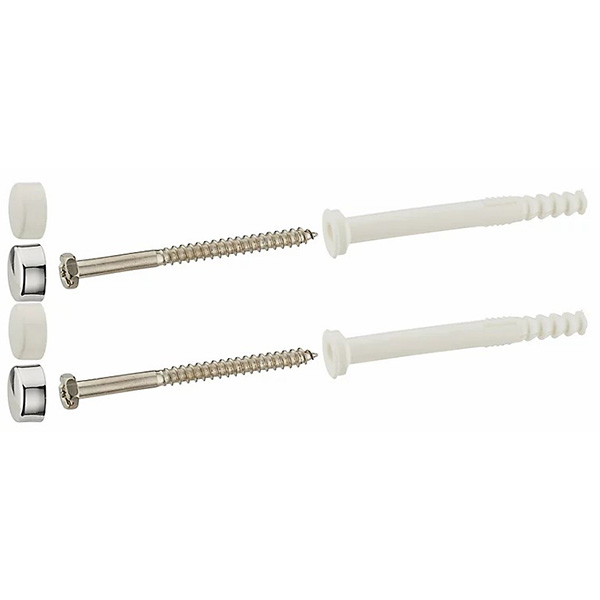 FIXATION DE BIDET/WC A TIREFOND M6 L:60 AVEC CACHE TETE CHROME COQUE 2PIECES
