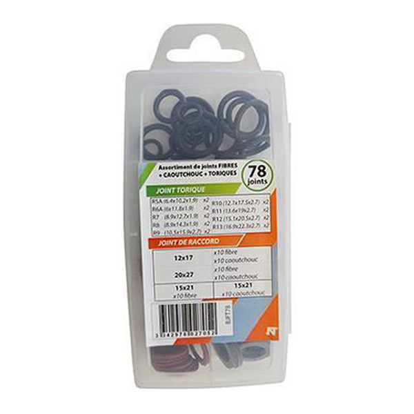 COFFRET DE 78 JOINTS : 60 JTS INT.FIBRE/ CAOUT+18 JTS TORIQUES