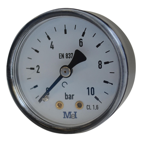 MANOMETRE 0-10 BARS M 1/4 PRISE ARRIERE