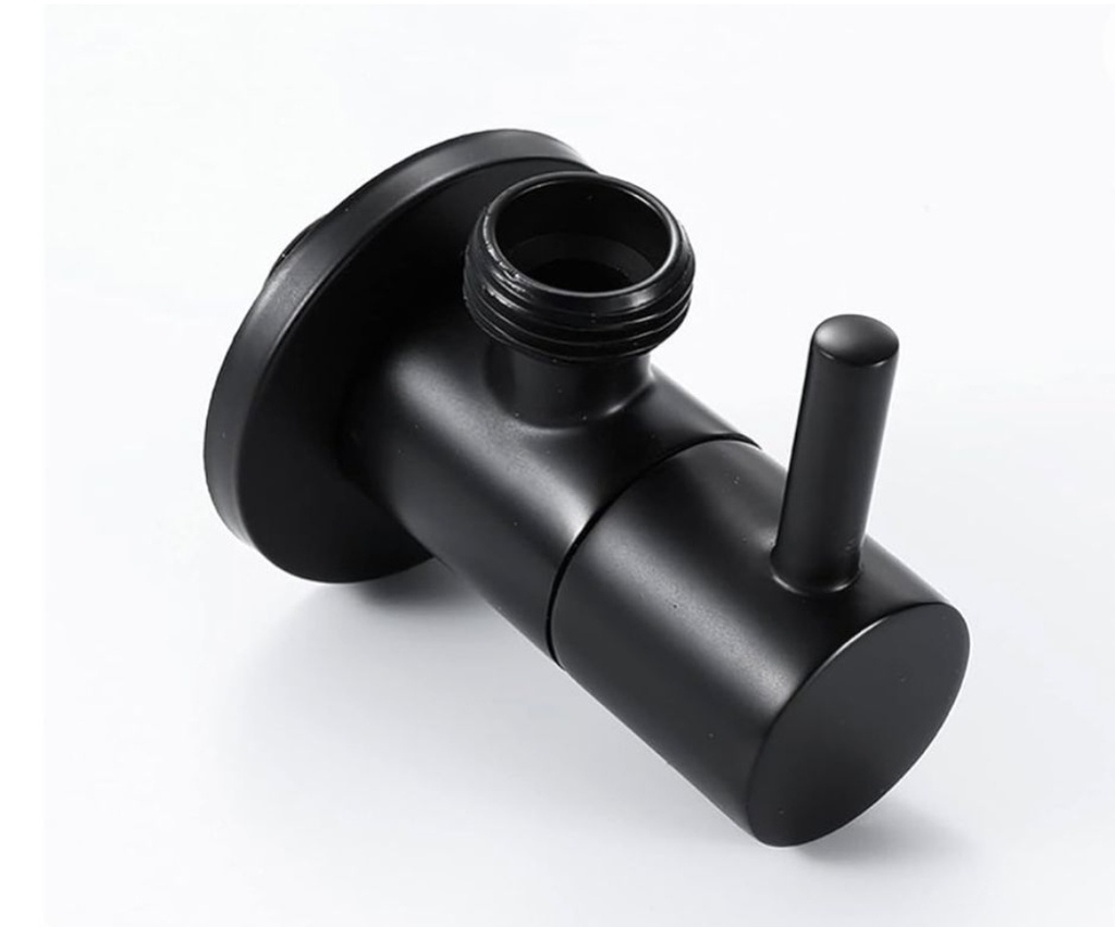 ROBINET EQUERRE NOIR MAT / CHROME 15X21 (1/2"X1/2")