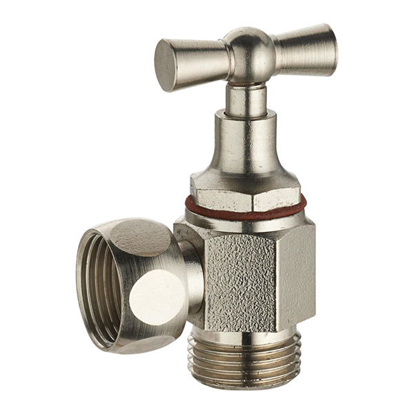 ROBINET D ARRET EQUERRE NICKEL POUR WC .MF 3/8"