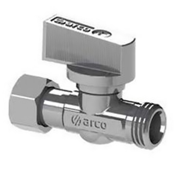 ROBINET D ARRET DROIT 1/4 DE TOUR CHROME POUR WC .MF 3/8"