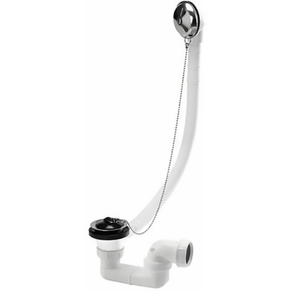 BONDE ET SIPHON POUR VIDAGE BAIGNOIRE CHAINETTE+TROP PLEIN