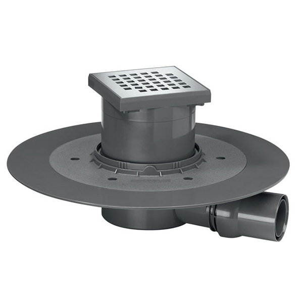 SIPHON DOUCHE A L ITALIENNE VENISIO GRILLE INOX SORTIE HORIZONTALE DIAM 40/50