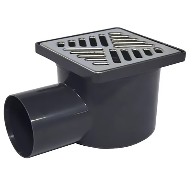 SIPHON DE SOL INOX 10*10 S HORIZONTAL