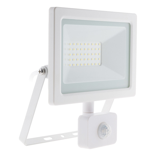 PROJECTEUR LED 30W IP44 ET DETECTEUR BLANC 2400 LUMENS