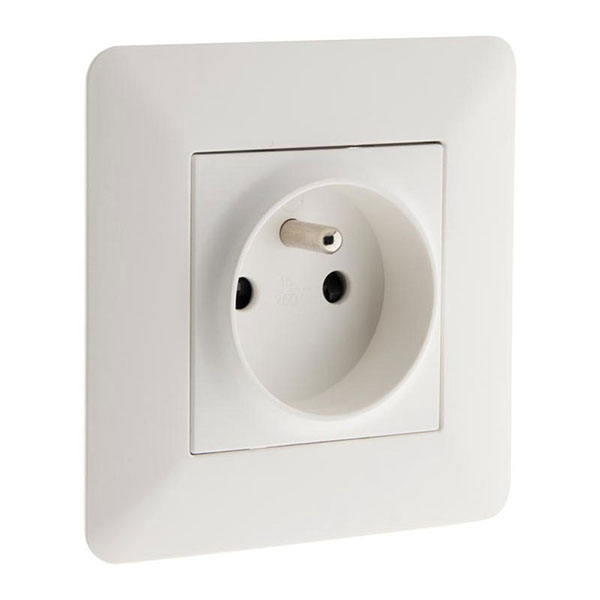 PRISE 2 POLES + TERRE 16A ARTEZO BLANC