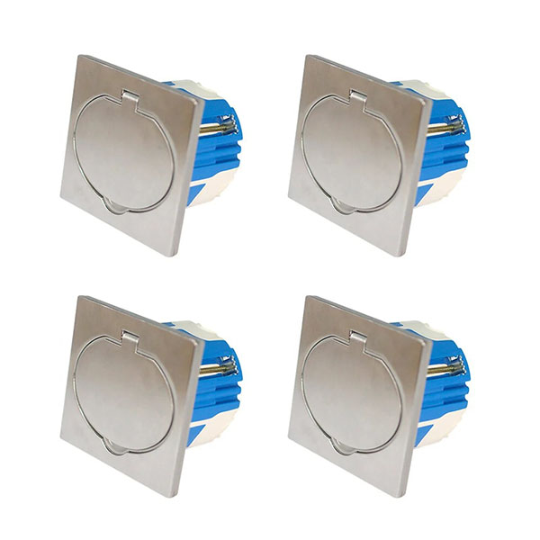 PRISE ALU BROSSE IP44 + BOITE D ENCASTREMENT NO AIR MULTI MATERIAUX