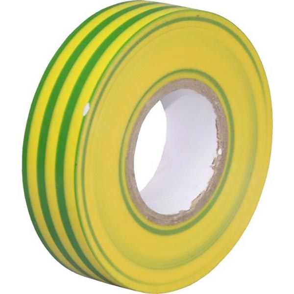 ISOLANT ELECTRIQUE RUBANT ADHESIF 15MMX10 VERT/JAUNE ADVANCE 121563