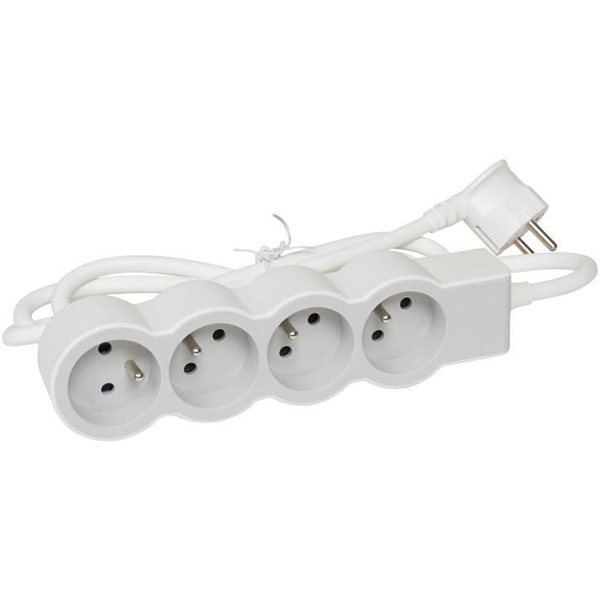 RALLONGE MULTIPRISE A PUIT 1.5M 4X2P+T 230V 3500W 16A BLC GRIS LEGRAND