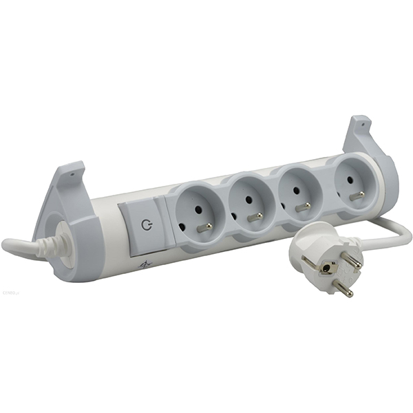 RALLONGE MULTIPRISE ROTATIF 3M 4X2P+T 230V 3500W 16A BLC GRIS LEGRAND