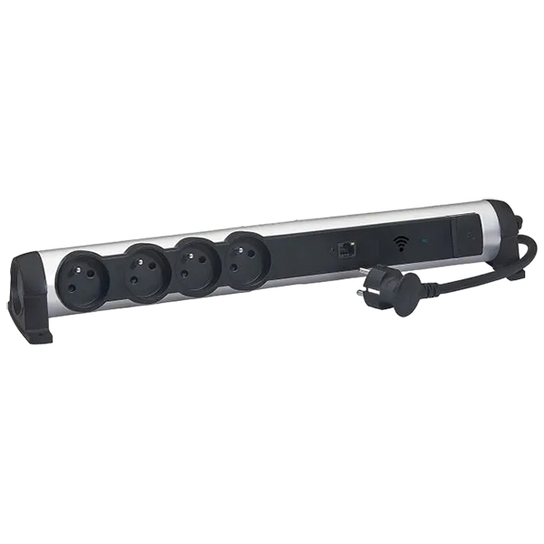 RALLONGE WIFI 4 PRISE 1,50M PARAFOUDRE ALU