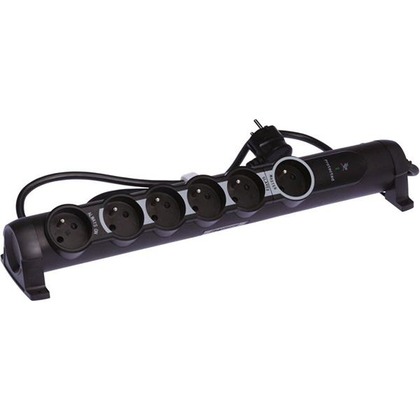 RALLONGE 6 PRISE 1,50M COUPE VEILLE PARAFOUDRE NOIR