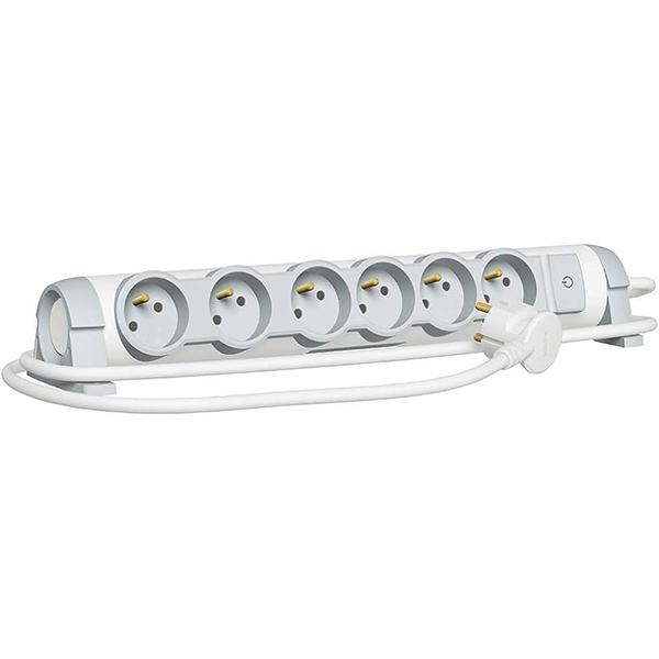 RALLONGE 6 PRISES 1,5 M BLANC
