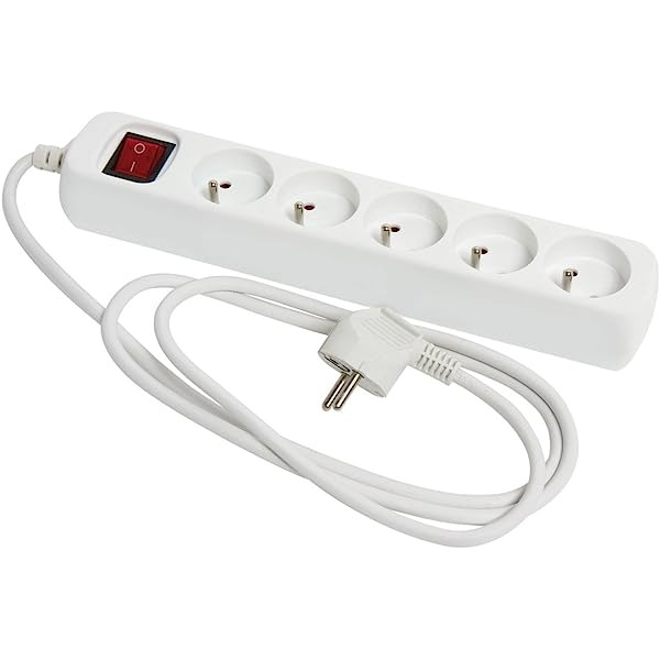 BLOC MULTIPRISE 5X2P+T 1,40M 16A 230V 3G1 BLANC PRO ELEK FX5N