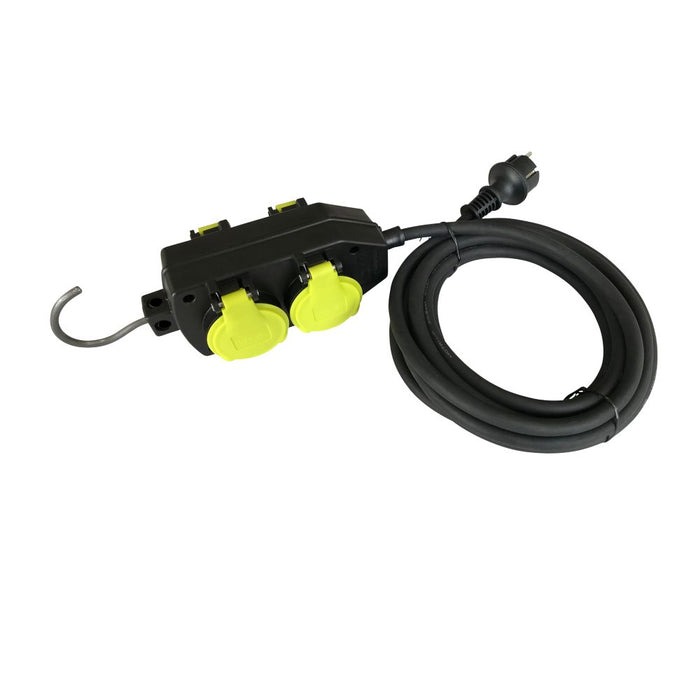 BLOC MULTIPRISE 4X2P+T 2,00M 16A 230V 3G1,5 NOIR ET JAUNE PRO ELEK NFS-042