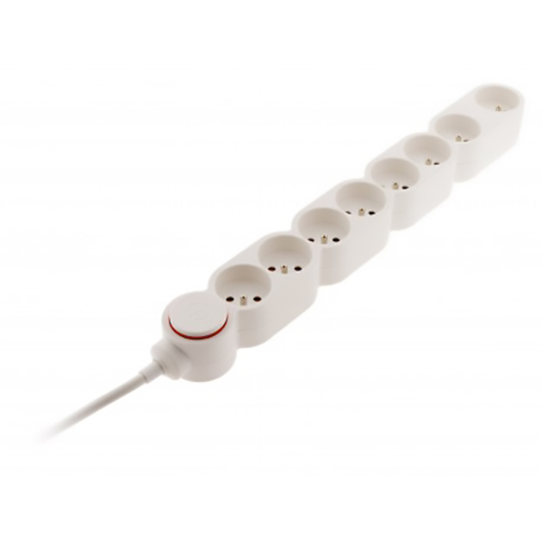 BLOC 8 PRISES 16A + INTER BLANC H05VV-F 3G1 LG : 1,5 METRES EQUIPE D UNE FICHE EXTRAPLATE