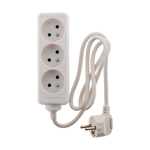 BLOC MULTIPRISES 3P 16A BLANC - H05VV-F 3G1 LG : 1 METRE