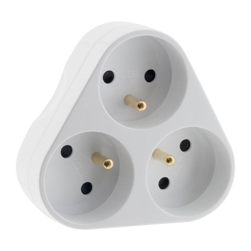 MULTIPRISE TRIPLITE 3X16A TRIANGULAIRE BLANC