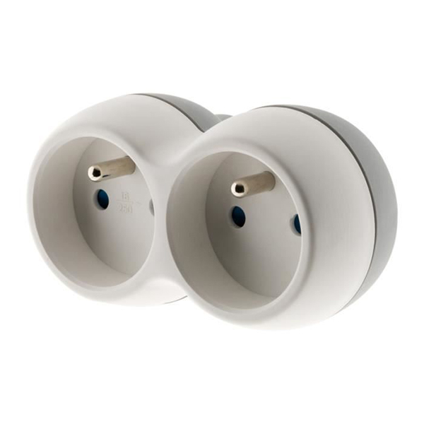 BLOC MULTIPRISES BIPLITE 16A FAÇADE GRIS / BLANC