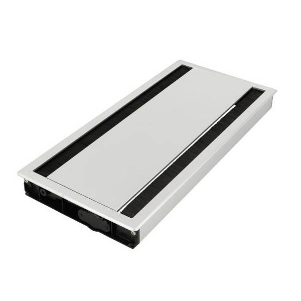 BOITIER ALU ARGENTE POUR CABLE DE MEUBLE 300X150X28MM