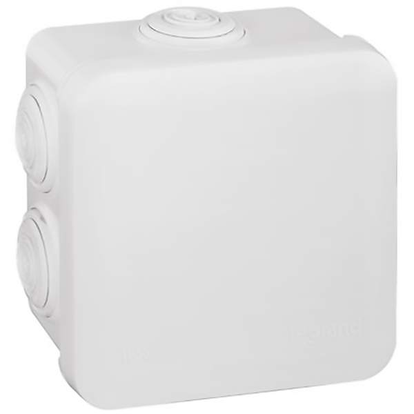 BOITE DE DERIVATION CARREE PLEXO DIMENSIONS 80X80X45MM - BLANC