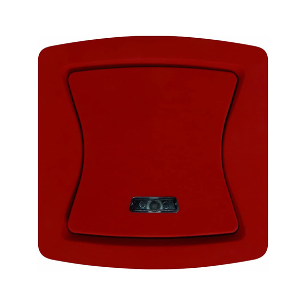 BOUTON POUSSOIR AVEC VOYANT ROUGE FINITION SOFT DIVINE