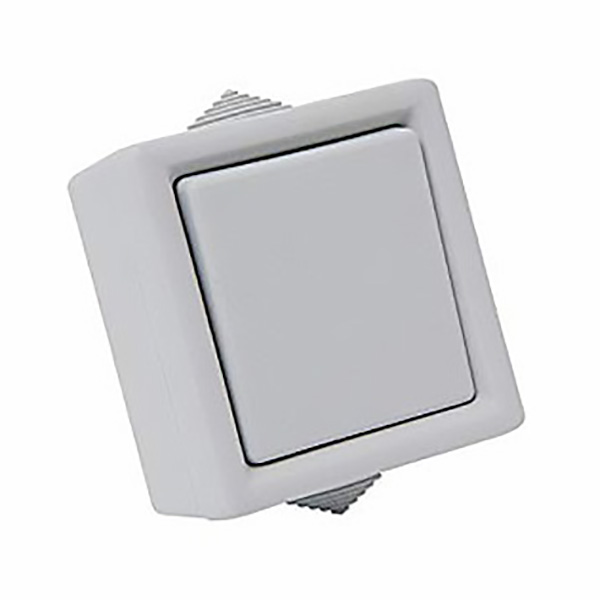 BOUTON POUSSOIR GRIS VRAC IP54 TOUT TEMPS