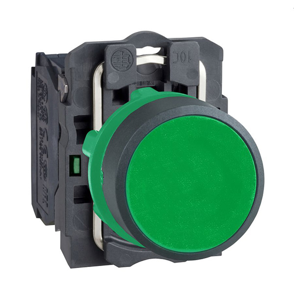 BOUTON POUSSOIR VERT MARCHE
