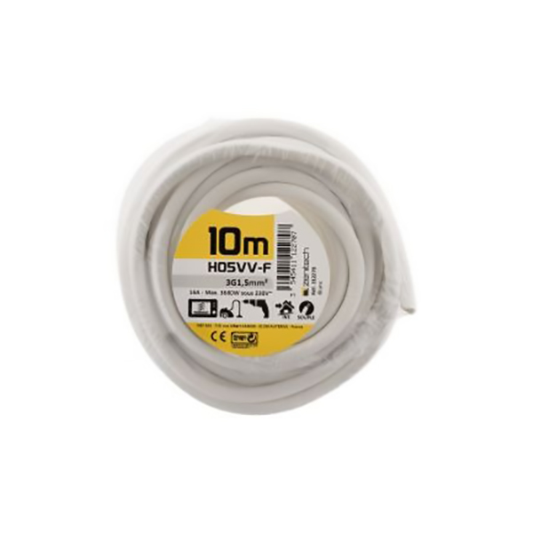FILS H05VV-F 3G1,5 BLANC 10M -HBF